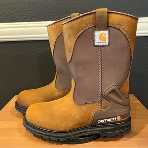 Carhartt Men’s Brown Waterproof 11” Wellington Soft Toe Pull On Boots Size 8.5 M